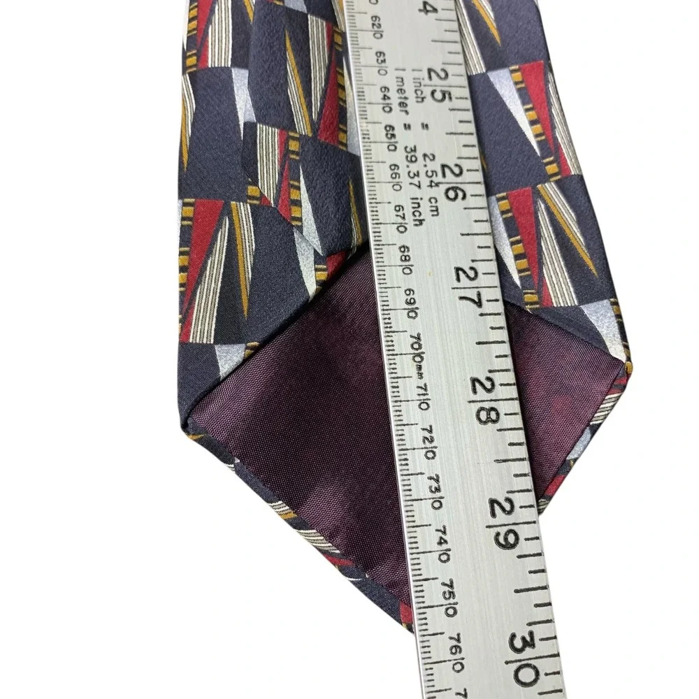 Henry Grethel Geometric Silk Necktie‎ Abstract Pattern Business Career